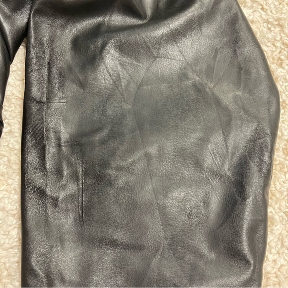 Zara Faux Leather Trousers Pants Elastic Waist Black  Women's Size Small - Picture 12 of 13